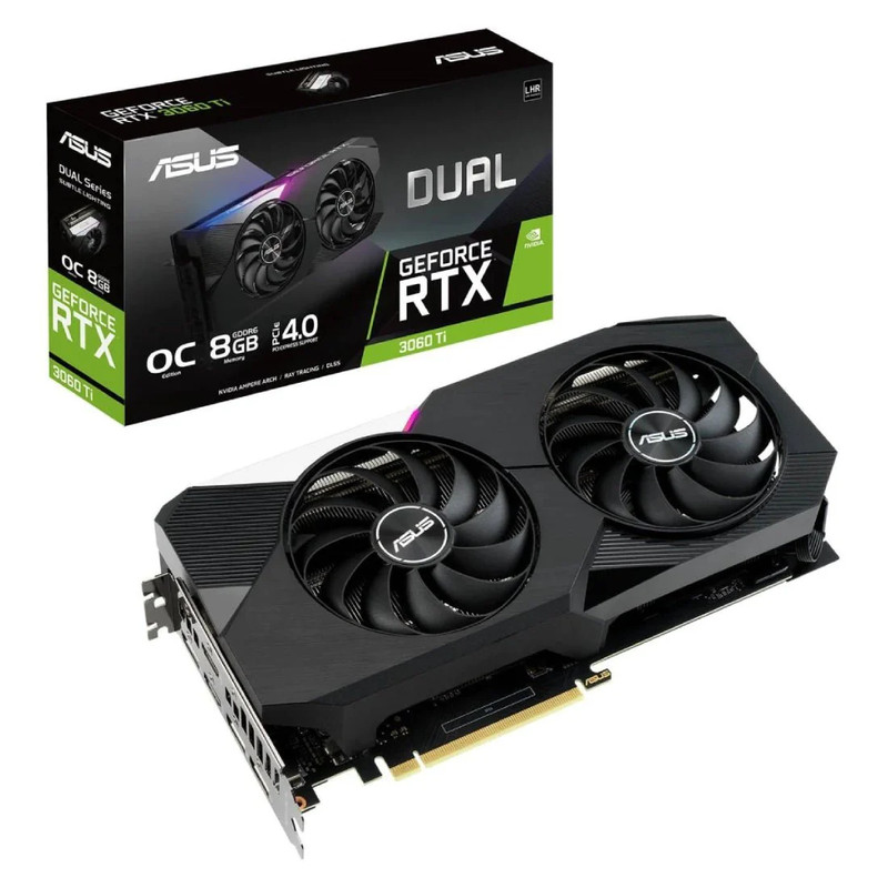 Asus Dual GeForce RTX 3060 Ti V2 LHR OC Edition 8GB GDDR6 Graphics Card - كرت الشاشة